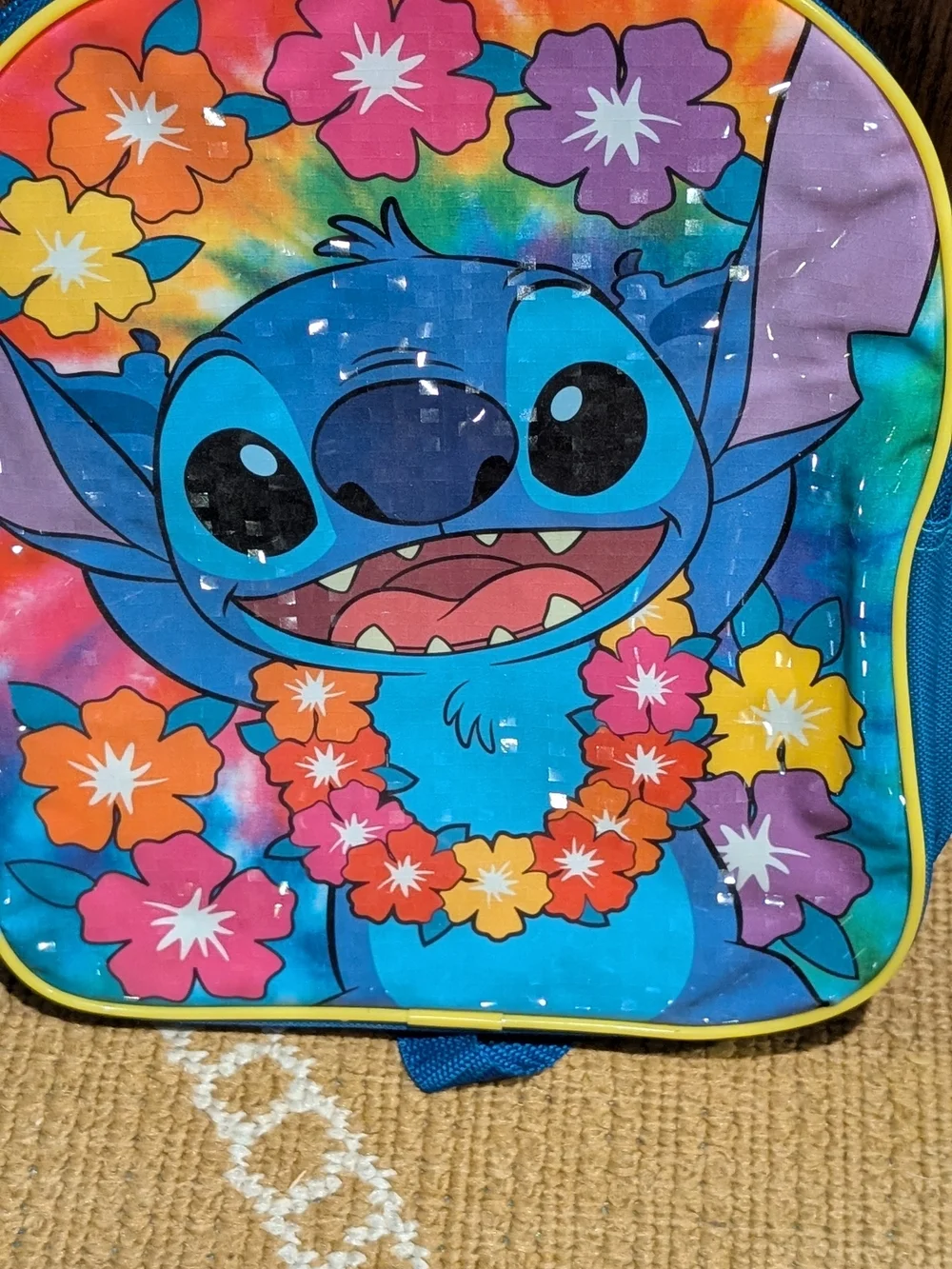 Disney Lilo & Stitch Kids Backpack - Bright Blue with Floral